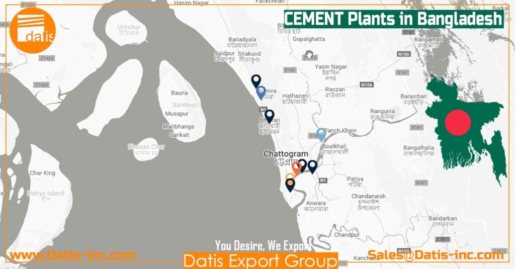 Cement plants in Chattogram region -Chittagong Port -Bangladesh-by Datis Export Group